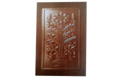 Interior Solid Wood 3D Carving Wooden Flush Door, for Home