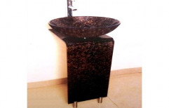 Pedestal Ceramic Matt L Bend Wash Basin for Bathroom