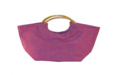 Pink Plain Cane Handle Ladies Jute Bags