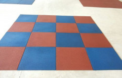 Red and Blue Asian Flooring Gym Floor Tiles, 15-20 mm