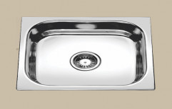 Single Stainless Steel Kitchen Sink, Shape: Rectangular