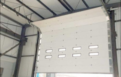 White Galvanised steel Sectional Overhead Door, For Garage