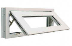 White UPVC Top Hung Window, Thickness Of Glass: 5-6 Mm, For Bathroom