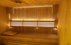 Brown Sauna Wooden Room