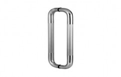 Chrome Finish Stainless Steel D Shaped SS Glass Door Pull Handle, Size: 24 Cm