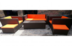 Clase Furnitures Brown+Orange Outdoor Patio Sofa Set, For Home