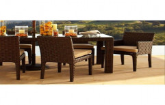 Garderin Wicker Modern Dining Chair and Table Set