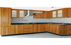 L Shape Wooden Modular Kitchen, Warranty: 5-10 Years