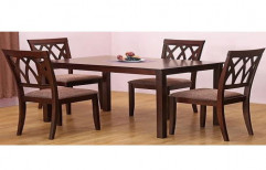 Oak Wood 3.5 feet Living Room Dining Table Set, For Home