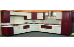 Particleboard L Shaped Modular Kitchen, Drawer Slide