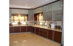 Wooden L Shape Termite Proof Modular Kitchen, Warranty: 5 Years