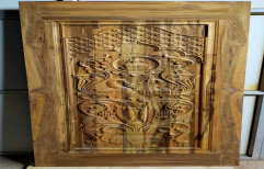 Exterior Teak Wood Carved Door, Size: 81x36 Inch