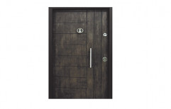 Grey Polished Contemporary Steel Door, Single