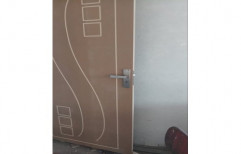 Hinged Polished WPC Designer Door, For Home, Brown