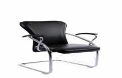 Leather Fabric Visitor Chairs, Black