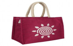 Pink Promotional Printed Jute Bag, Capacity: 2 Kg
