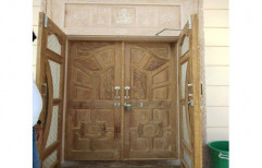 Satyamsales Sagwan Designer Teak Wood Double Door