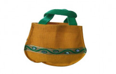Short Cotton Padded Yellow Eco Friendly Fancy Jute Bag