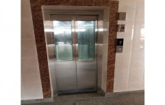 Silver Stainless Steel SS Glass Elevator Door, Sliding