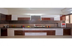 Straight Wooden Modular Kitchen
