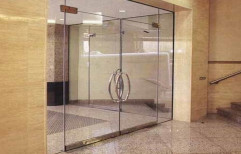 Swing Transparent Toughened Glass Door, Thickness: 5-10 Mm