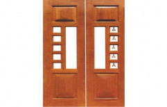 Teak Wood Polished Wooden Temple Door