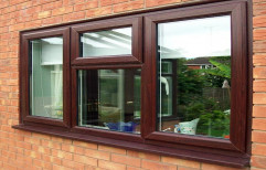 WOOD BASED COLOR Glossy UPVC Window, Glass Thickness: 4mm