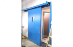 Blue Hinged Industrial Sliding Door, Size/Dimension: 1400 X 2100 Mm