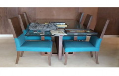 Brown, Blue Dining Room Table Set