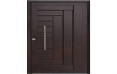 Dark Brown Polished Wooden Hinged Door