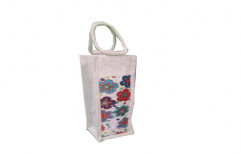 Floral Printed Jute Wine Bag by Himanshu Jute Fab