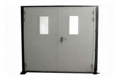 Grey Aluminium Fire Rated Steel Door, For Commercial, Thickness: 4"