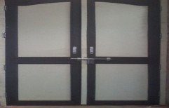 Ivory/grey/brown PVC double Door