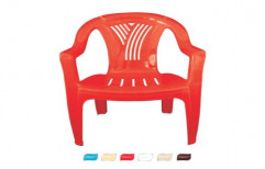 Red With Hand Rest (Arms) Plastic Outdoor Chair
