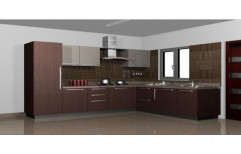 Wooden L Shape Modular Kitchen, Warranty: 5-10 Years