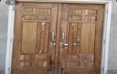 Exterior Sagwan Wooden Double Door, Size: 4 X 7.5 Feet