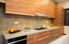 Wooden Brown Modular Kitchen Cabinet