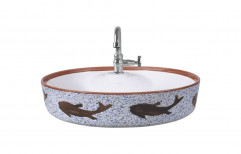 Ceramic Round Maxcera Designer Table Top Basin, For Bathroom, Model Name/Number: L-1