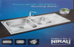 Single Nirali Stainless Steel Kitchen Sink, Size: 24x18