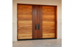 Glossy Teak Wood Entrance Wooden Double Door, For Home