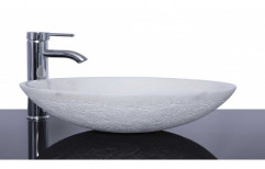 White Marble Table Top Wash Basin, For Bathroom