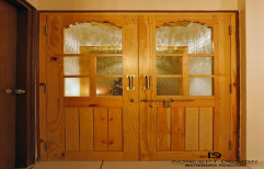 Wood Polished Interior Decorative Doors, Brown