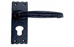 Wrought Iron Azaz Black Iron Door Handle with Plate