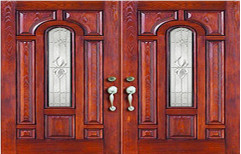 Exterior Brown Sagwan Wood Double Door, For Home, Size: 9 X 5 Feet