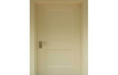 Exterior Finished Off White Wooden Door