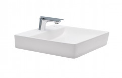Marble White Square Wall Hung Wash Basin, For Bathroom