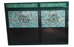 Aluminium Powder Coated Black Aluminum Door, For Home, Thickness: 20 mm