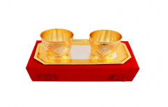 Anand Crafts Brass Gold Plated Water Glass Set