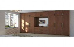 Brown Wooden Bedroom Wardrobe, Warranty: 1 Year