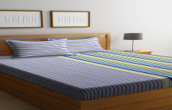 Elite Multicoloured Cotton Abstract Double Bedsheet With 2 Pillow Cover Set